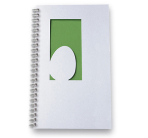 Titelstanzung in einer Wire-O-Broschüre