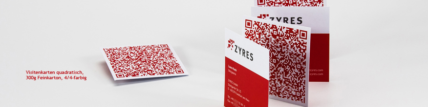 Quadratische Visitenkarten mit QR-Code