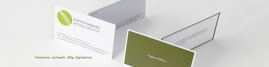 Vistenkarten auf Feinkarton, Digitaldruck