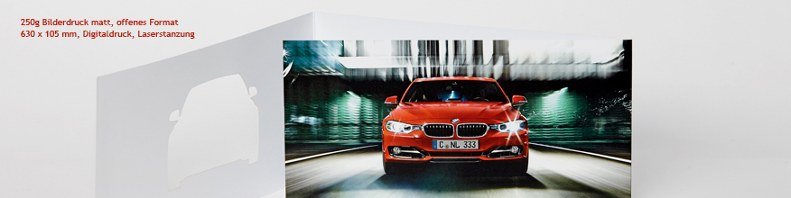 6-seitige Klappkarte DIN lang quer mit Laserstanzung