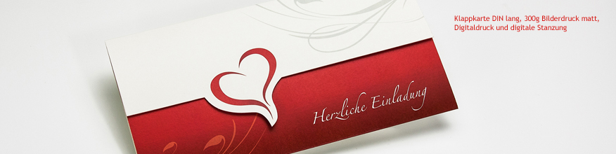 Karte mit digitaler Stanzung, Digitaldruck