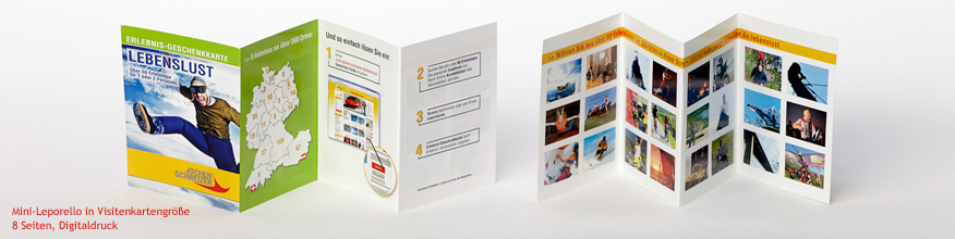 Sch&ouml;ner, kleiner Folder, DIN A7, 8 Seiten, Zickzackfalz