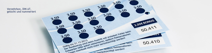 Verzehrkarten, persoanlisiert