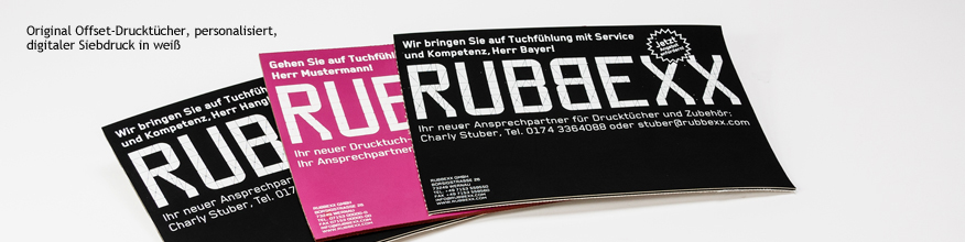 Druckt&uuml;cher als personalisierte Promotion - wei&szlig; bedruckt