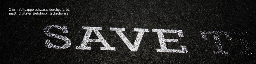 Mattschwarzer Karton mit Glanzlackeffekt - digitaler Siebdruck