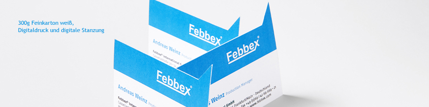 Visitenkarte, digital gedruckt und gestanzt