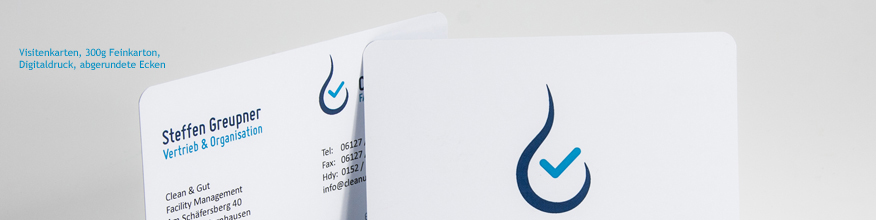 Visitenkarten mit abgerundeten Ecken