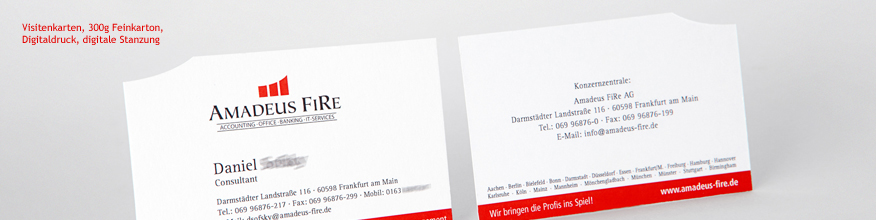 Visitenkarte mit Formstanzung