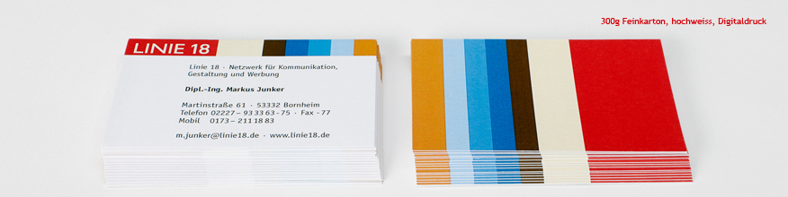 Farbige Vistenkarten auf Planojet Feinpapier