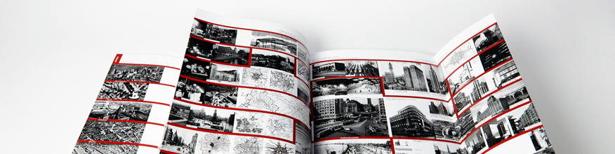 Brosch&uuml;re mit Ausklapperseiten, Klebebindung