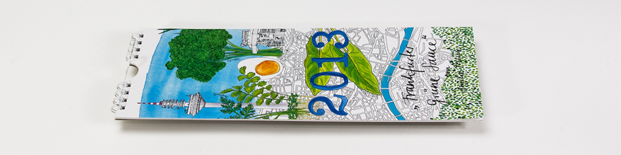 K&uuml;chenkalender, farbig mit Bindung