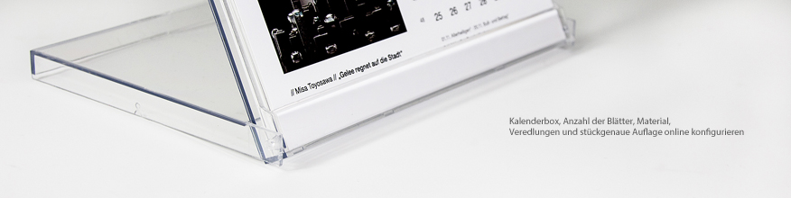 Aufstellkalender, Acrylbox