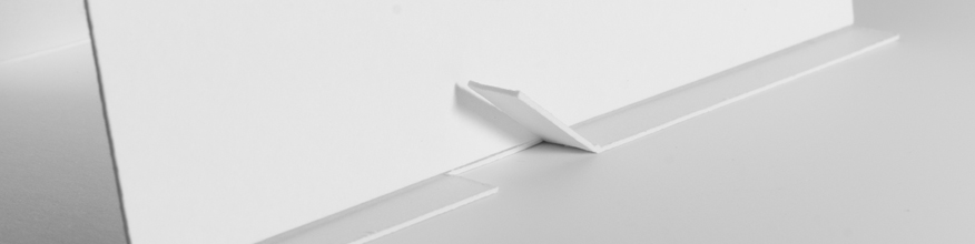 Detail Tischaufsteller, digitale Stanzung