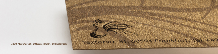 350g Kraftkarton, Digitaldruck in schwarz