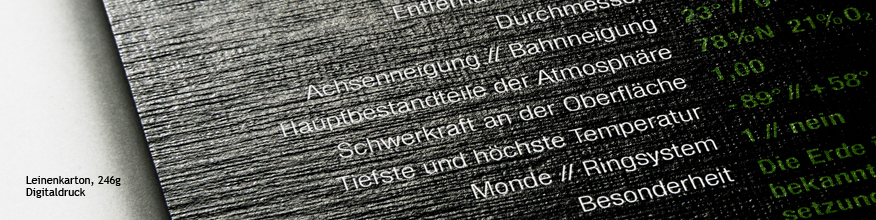 Digitaldruck auf 246g Leinenstrukturkarton