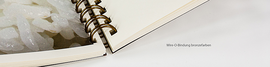 Bronzefarbene Wire-O-Bindung, Detail