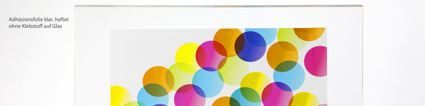 Aufklber aus transparenter Folie, 4-farbig bedruckt