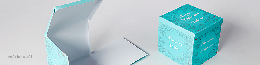 Ein einfacher W&uuml;rfel mit Kleben&auml;hten