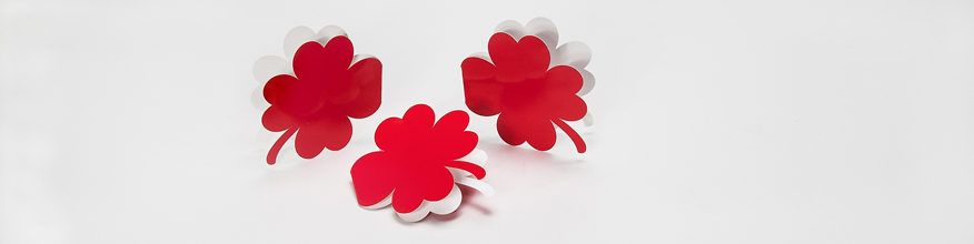 Klappkarten in Form eines Kleeblatts