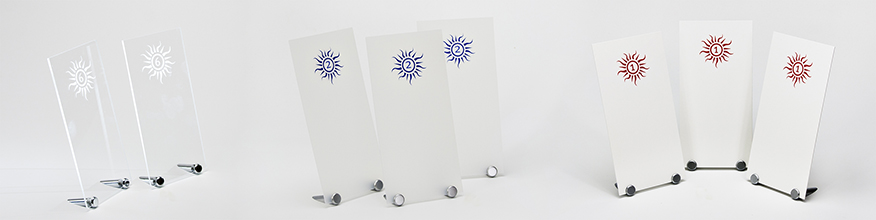 Tischaufsteller, 3 verschiedene Ausf&uuml;hrungen, Metallf&uuml;&szlig;e Fisso