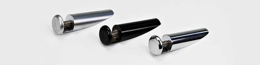 Metallf&uuml;&szlig;e Fisso, chrom, silber und schwarz