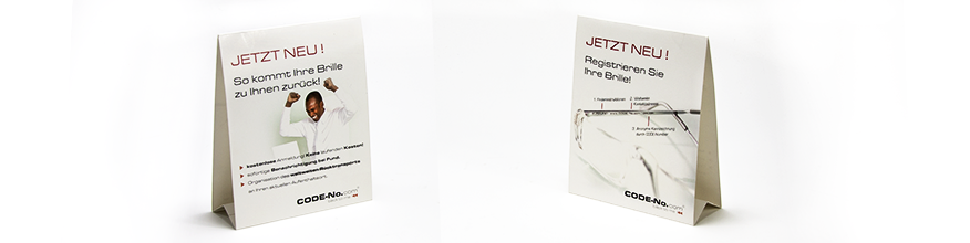 Tischdisplay Karton, Digitaldruck