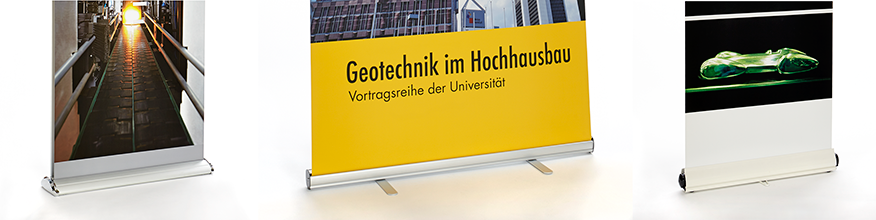 RollUp XXL, 150 x 300cm und RollUp mit wei&szlig;em Fu&szlig;