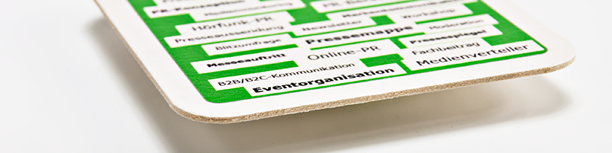 Bierdeckel mit abgerundeten Ecken