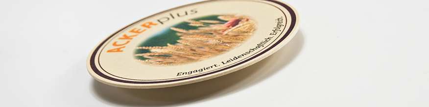 Runder Bierdeckel, digitale Stanzung