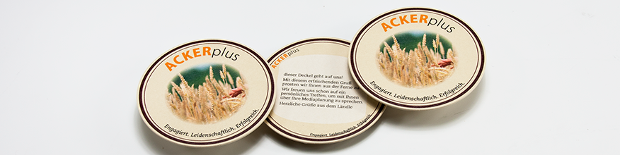 Runde Bierdeckel, Digitaldruck und digitale Stanzung