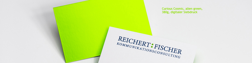 Visitenkarte aus Curious Cosmic Alien green, Digitaldruck