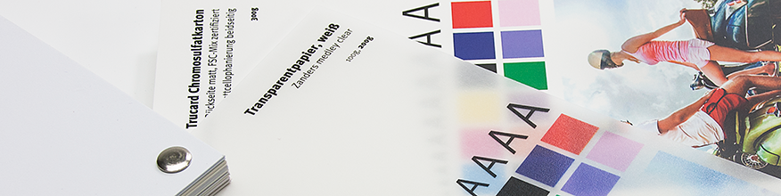 Digitaldruck-Musterf&auml;cher: Auch feines Zanders Medley Transparentpapier gibt es.