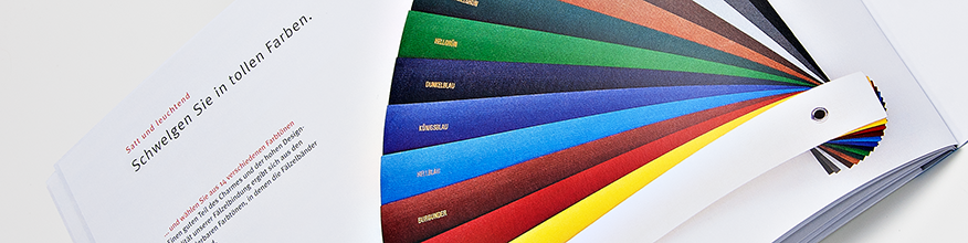 Gro&szlig;e Auswahl: 14 verschiedene Farben f&uuml;r Ihre Bindung