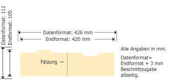 Klappkarten,  DIN lang „Reiter” Produktskizze