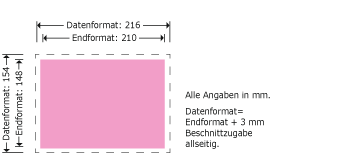 DIN A5 quer mit Buchschrauben Produktskizze