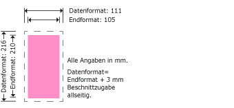 DIN lang hoch mit Buchschrauben Produktskizze