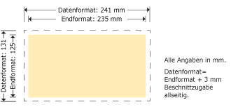 Karten Portomax 235 x 125 mm Produktskizze