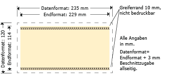 Briefumschl&auml;ge DIN lang, 229x114 mm Produktskizze