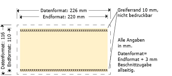 Briefumschl&auml;ge DIN lang, 220x110 mm Produktskizze
