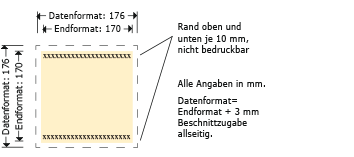 Briefumschl&auml;ge, 17 x 17 cm, bedruckt Produktskizze