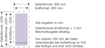 RollUp Double, 85 cm breit Produktskizze