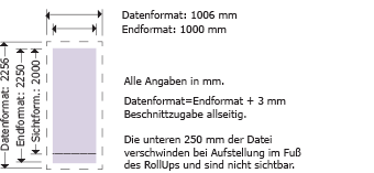 RollUp Double, 100 cm breit Produktskizze