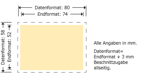 Flyer DIN A8, 74 x 52 mm Produktskizze