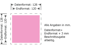F&auml;lzelbindung 120 x 120 mm Produktskizze