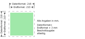 Hardcover quadratisch 210 x 210 mm Produktskizze