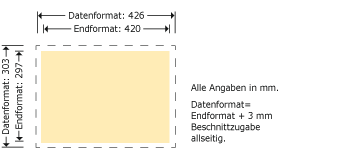 Flyer DIN A3, 420 x 297 mm Produktskizze