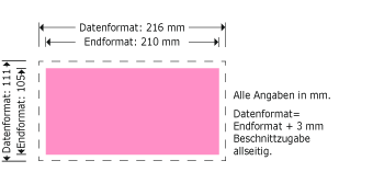 Brosch&uuml;ren DIN lang Querformat Produktskizze