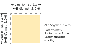 Flyer, 210 x 210 mm Produktskizze