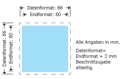 Visitenkarten, quadratisch, 1-seitig Produktskizze