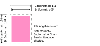 Brosch&uuml;ren DIN A6 Hochformat Produktskizze